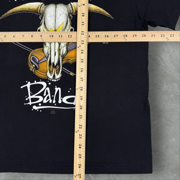 Vintage 90's Charlie Daniels Signed Autograph Cow Skull Fiddle Shirt - Large - Picture 7 of 7